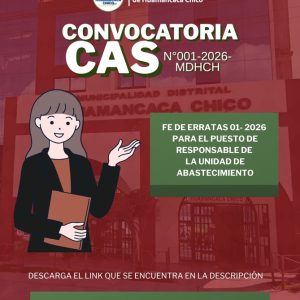 Convocatoria CAS N°001- 2026