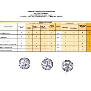 Resultados de CAS N° 002-2026